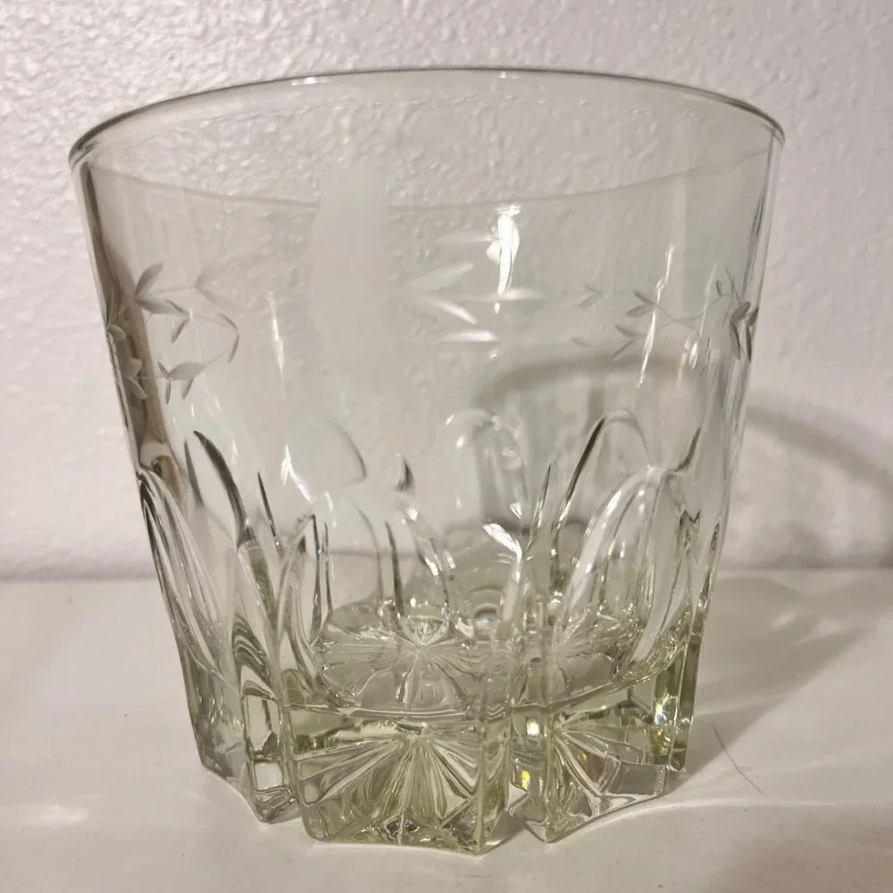 Vintage Princess House Heritage Floral Etched Ice Bucket.